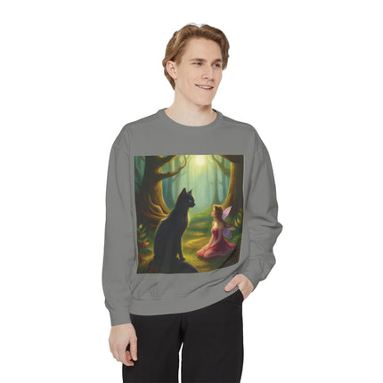 Fairy Princess & Black Cat Forest Sweatshirt