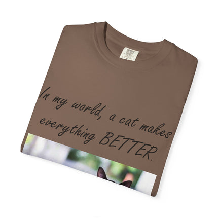 In My World Cat T-Shirt – Unisex Garment-Dyed Tee for Cat Lovers