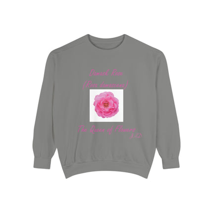 Unisex Floral Sweatshirt - Damask Rose Design - The Queen of Flowers