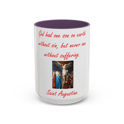 Saint Augustine Quote Mug – Ceramic Accent Cup on Suffering (15oz)