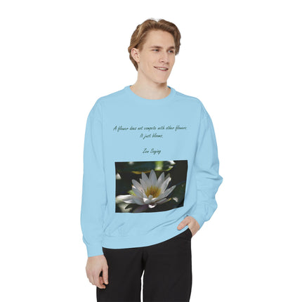 Zen Floral Sweatshirt – Inspirational Quote on Cozy Unisex Sweatshirt