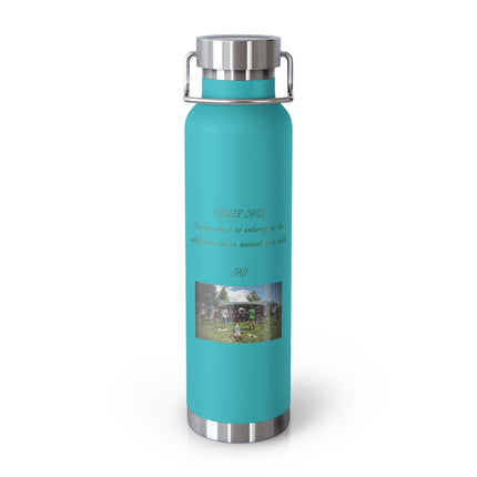 Copper Vacuum Insulated Bottle - 22oz - 'Flower Child' Design - Stylish Eco-Friendly Hydration