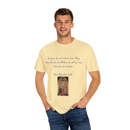 Saint Kolbe Marian Tee – Unisex Garment-Dyed Shirt on Faith & Family