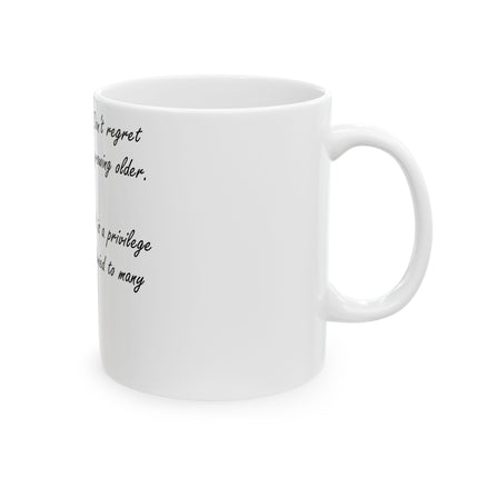 Inspirational Aging Mug – 11oz Ceramic | Yoga Couple Design
