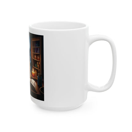 Mystic Moonlit Cats Ceramic Mug — Cozy Witchy Cat Coffee Cup (11oz & 15oz)