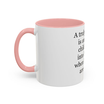 Accent Coffee Mug — "A Truly Rich Man" Inspirational Family Quote Mug