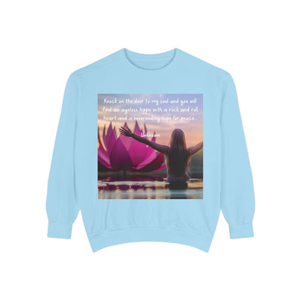 Inspirational Yoga Sweatshirt - 'Knock on the Door to My Soul'