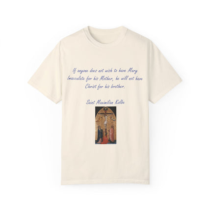 Saint Kolbe Marian Tee – Unisex Garment-Dyed Shirt on Faith & Family