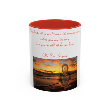 Zen Quote Accent Mug – 11oz Ceramic Cup for Meditation Lovers