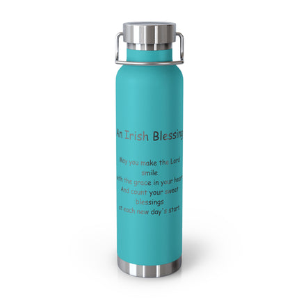 Irish Blessing Copper Flask | 22oz Insulated Bottle for Travel