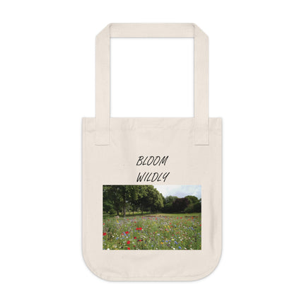 Eco-Friendly Organic Canvas Tote Bag - 'Bloom Wildly' Floral Design
