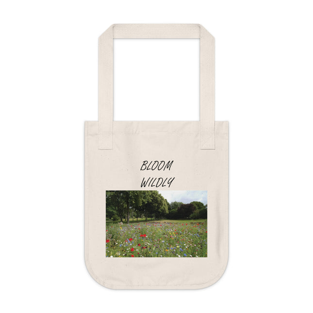 Eco-Friendly Organic Canvas Tote Bag - 'Bloom Wildly' Floral Design