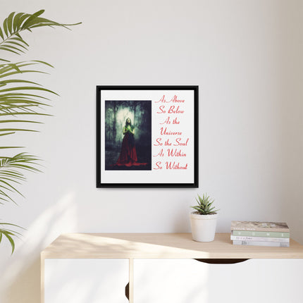 Framed Matte Canvas Art — "As Above So Below" Gothic Mystic Wall Print
