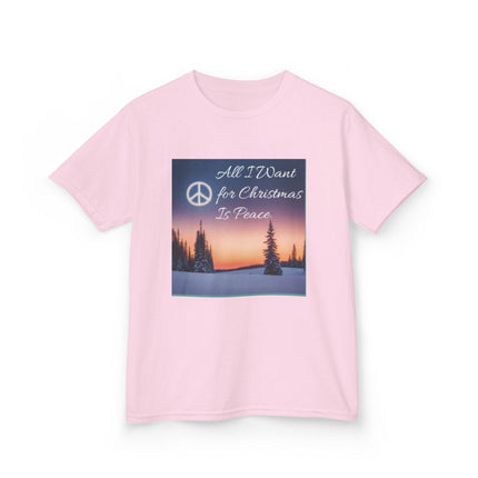 Peaceful Christmas Kids Tee - All I Want for Christmas Is Peace
