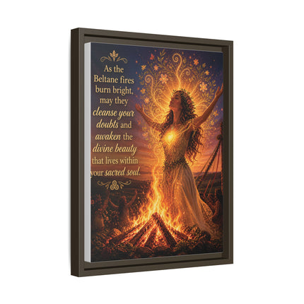 Beltane Fire Framed Canvas Print — Inspirational Pagan Wall Art