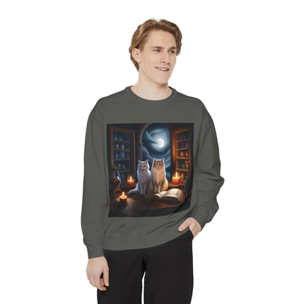 Cozy Cat Sweatshirt – Magical Workshop Design – Unisex Apparel