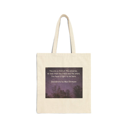 Tote Bag — Inspirational "You are a child of the universe" Quote Canvas Tote
