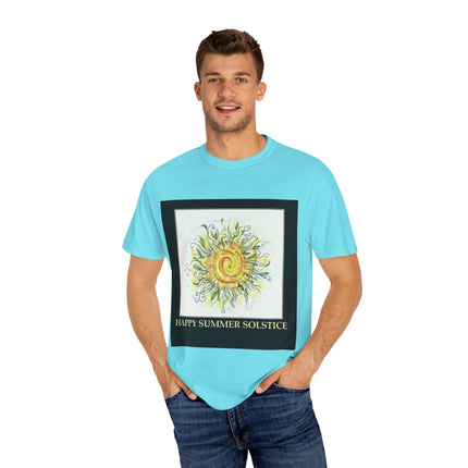 Summer Solstice Tee – Unisex Garment-Dyed Shirt with Sun Design