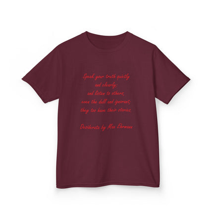 Kids Empowerment T-Shirt – “Speak Your Truth” – Cotton