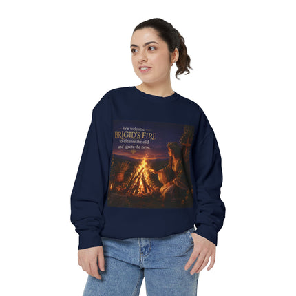 Brigid's Fire Sweatshirt — Celtic Pagan Imbolc Winter Ritual Crewneck