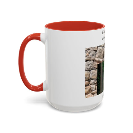 Newton Quote Accent Mug – 15oz Ceramic Cup with Stone Design