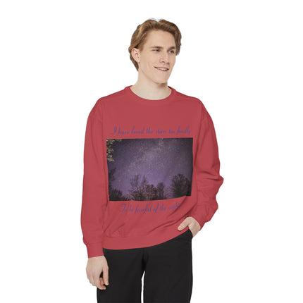 Inspirational Night Sky Sweatshirt - 'I Have Loved the Stars Too Fondly'