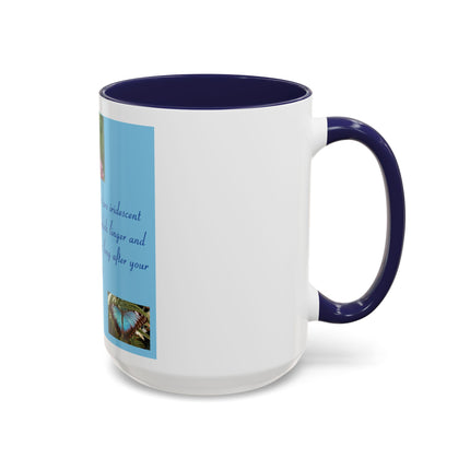 Butterfly Kindness Accent Coffee Mug — Rumi Inspirational Quote (11/15 oz)