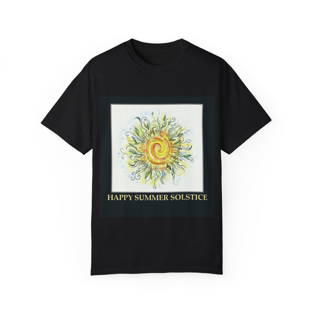 Summer Solstice Tee – Unisex Garment-Dyed Shirt with Sun Design