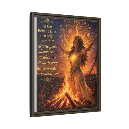 Beltane Fire Framed Canvas Print — Inspirational Pagan Wall Art