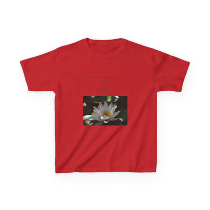 Inspirational Kids Tee – “A Flower Just Blooms” Nature Graphic Shirt