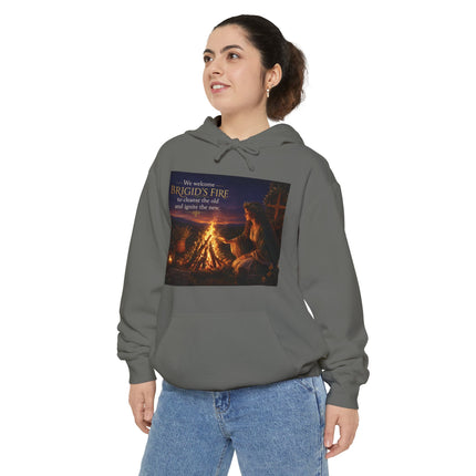 Campfire Night Hoodie — "We Welcome Brigid’s Fire" Celtic Bonfire Hoodie