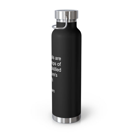 22oz Copper Vacuum Bottle — "Drops of Sunshine" Essential Oils Quote