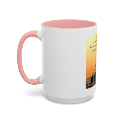 Shipwreck Sunset Coffee Mug — "Be Careful Who You Let On Your Ship" Inspirational Accent Mug