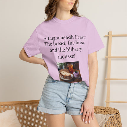 Lughnasadh Feast T-Shirt – “The bread, the brew, and the bilberry mousse!”