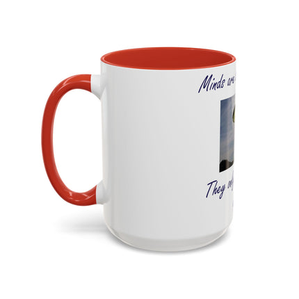 Parachute Quote Accent Mug – 15oz Ceramic Cup for Open Minds
