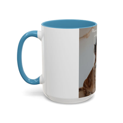 Cat Lovers Accent Mug – 15oz Ceramic Cup with Sleepover Quote