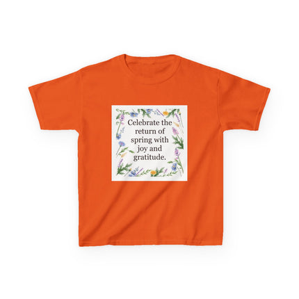 Kids Tee — "Celebrate the return of spring with joy and gratitude" Floral Spring Shirt