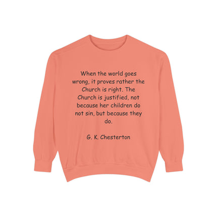 Inspirational Quote Sweatshirt - G.K. Chesterton Design, Cozy Fit