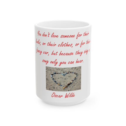 Oscar Wilde Heart Quote Mug – 15oz Ceramic Drinkware