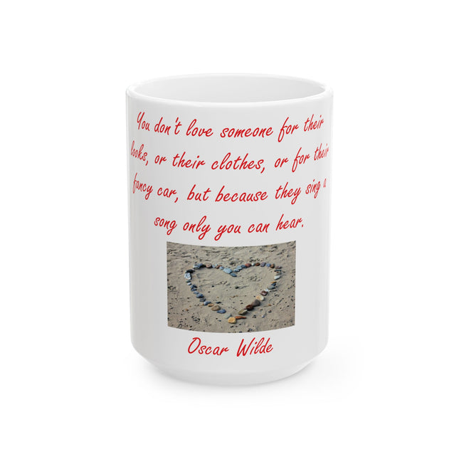 Oscar Wilde Heart Quote Mug – 15oz Ceramic Drinkware