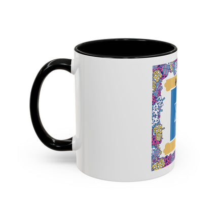 Hanukkah Star of David Accent Coffee Mug — Festive Dreidel Border 11/15oz