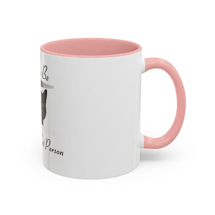 Proud to Be a Crazy Cat Person Accent Coffee Mug – Black Cat Lover Gift (11/15oz)