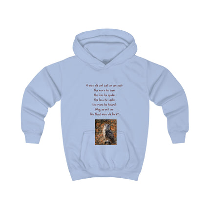 Kids Hoodie — Motivational Owl Design with Inspirational Poem