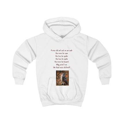 Kids Hoodie — Motivational Owl Design with Inspirational Poem