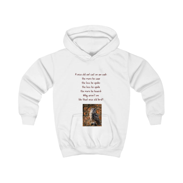 Kids Hoodie — Motivational Owl Design with Inspirational Poem