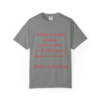 Inspirational Unisex Garment-Dyed T-Shirt - 'Speak Your Truth' Quote