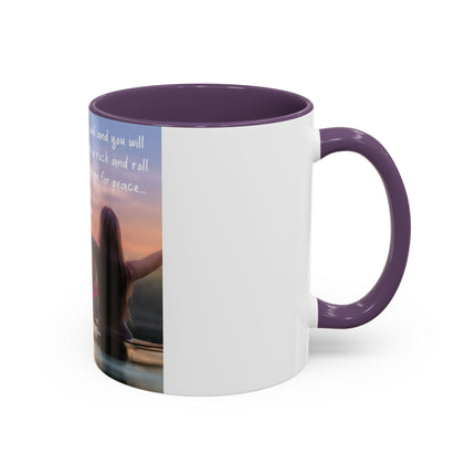 Ageless Hippie Soul Mug | 11oz Accent Cup with Lotus & Uplifting Quote