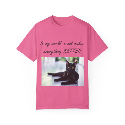 In My World Cat T-Shirt – Unisex Garment-Dyed Tee for Cat Lovers