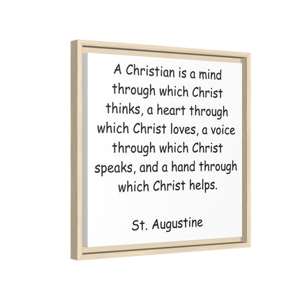 Canvas Wall Art - "A Christian is a mind..." St. Augustine Inspirational Quote (Framed)