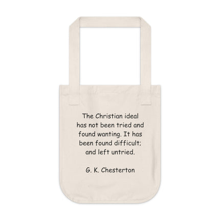 Inspirational Canvas Tote - “The Christian Ideal” by Chesterton